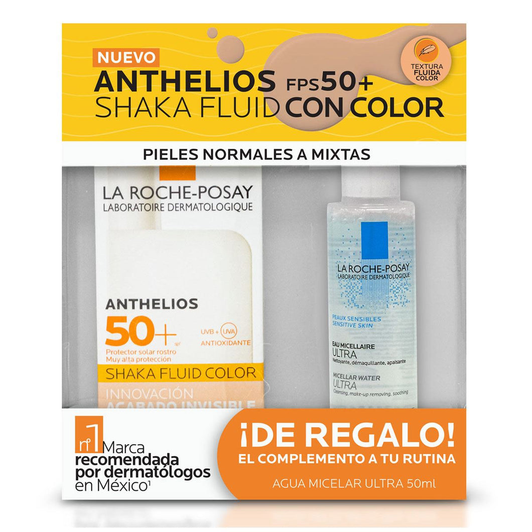 KIT ANTHELIOS SHAKA FLUID COLOR 50ML+ EFFACLAR A.MIC 50ML